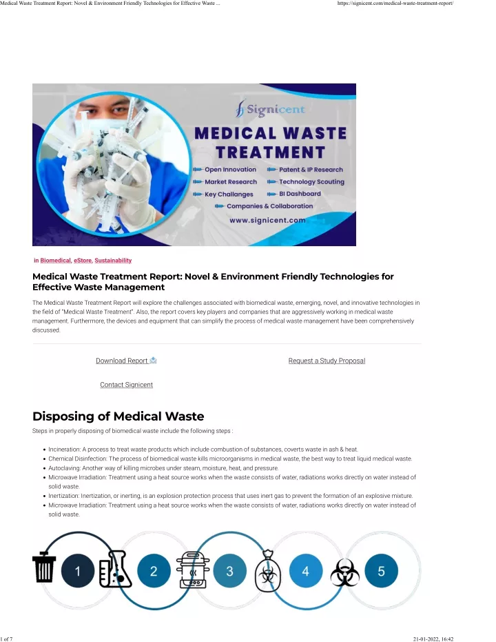 medical waste treatment report novel environment