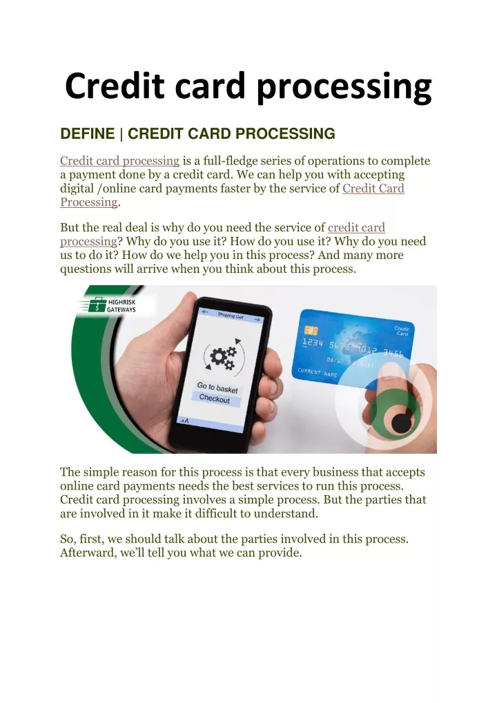 credit card processing