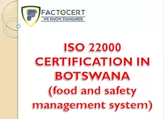 ISO 22000 Certification in Botswana