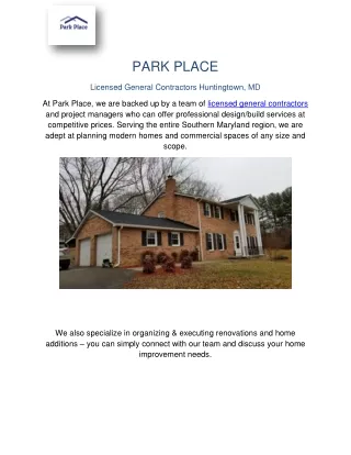 Licensed General Contractors Huntingtown, MD