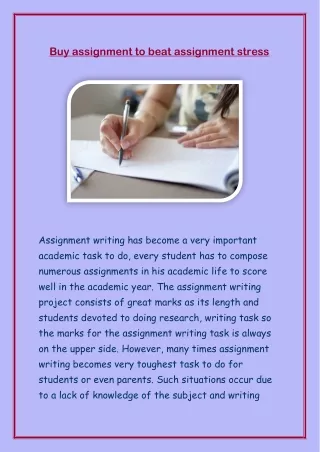 buy assignment to beat assignment stress