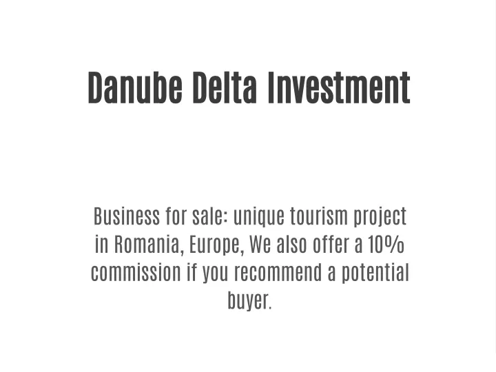 danube delta investment