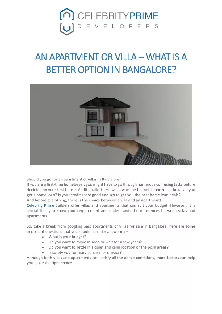 an apartment or villa an apartment or villa what