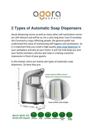 2 types of automatic soap dispensers