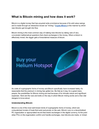 what is bitcoin mining and how does it work