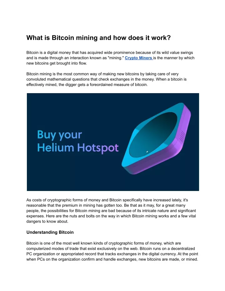 what is bitcoin mining and how does it work