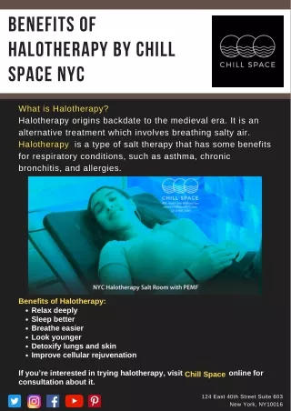 Benefits of Halotherapy by Chill Space NYC