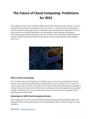 The Future of Cloud Computing_Predictions for 2022