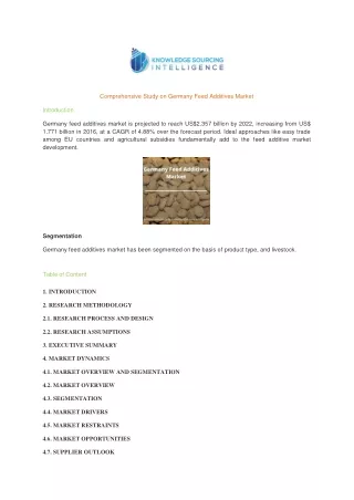 comprehensive study on germany feed additives