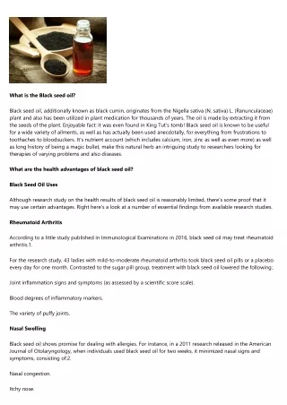 The Magical Power Of Black Seed Oil