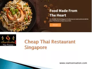 Cheap Thai Restaurant Singapore