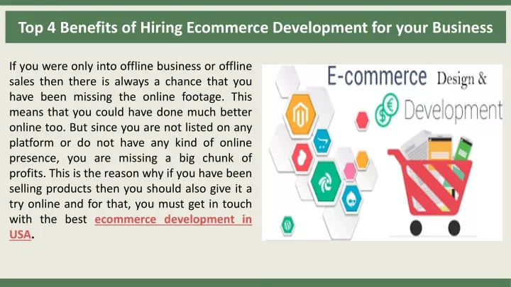 top 4 benefits of hiring ecommerce development