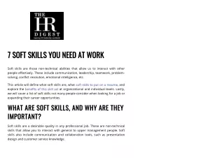 7 soft skills you need at work