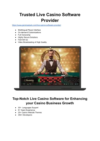 trusted live casino software provider
