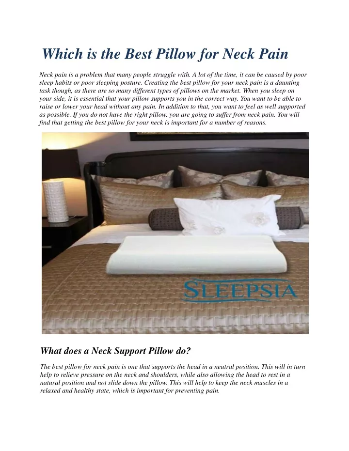 which is the best pillow for neck pain