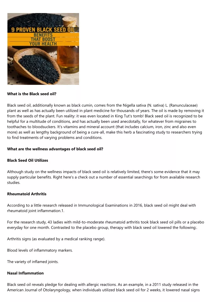 what is the black seed oil