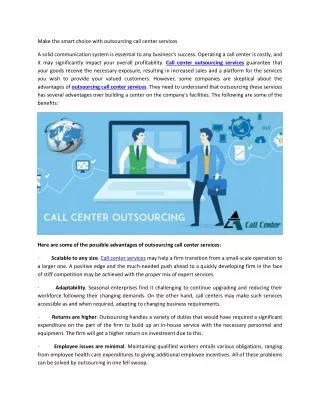 Make the smart choice with outsourcing call center services