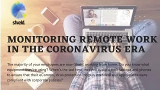 monitoring remote work in the coronavirus era
