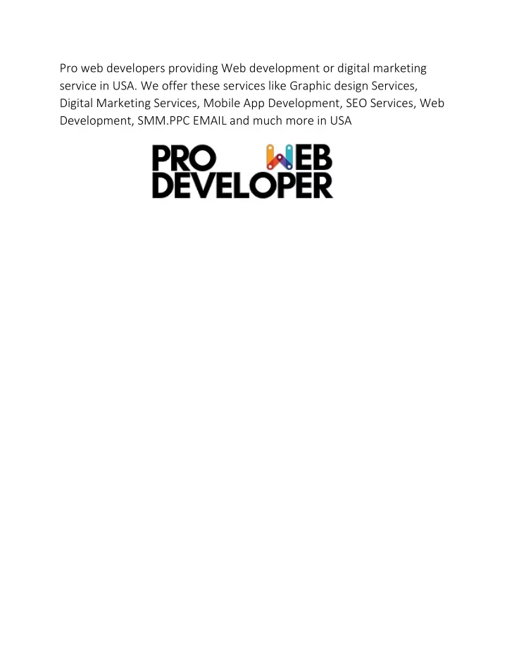 pro web developers providing web development