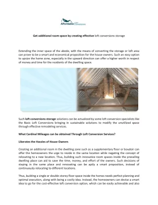 get additional room space by creating effective