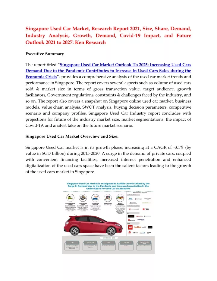 singapore used car market research report 2021