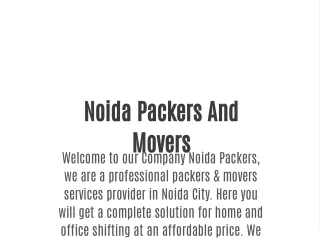 Noida packers and movers