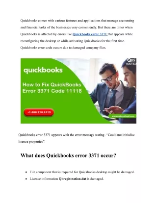 Fix Quickbooks error 3371