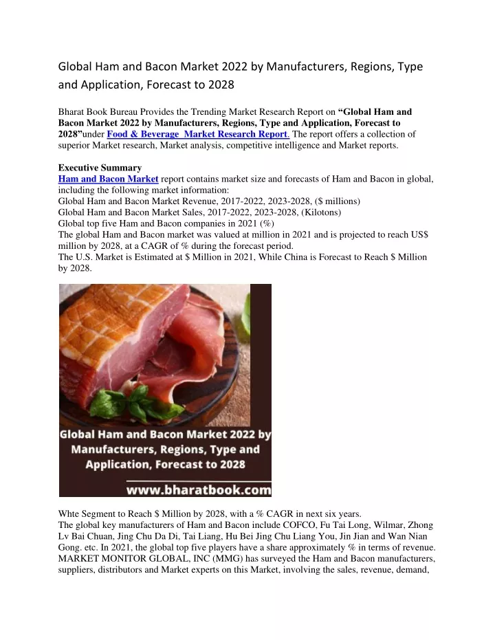 global ham and bacon market 2022 by manufacturers