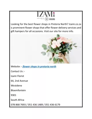 Flower Shops in Pretoria North  Izami.co.za