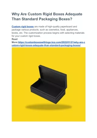 why are custom rigid boxes adequate than standard