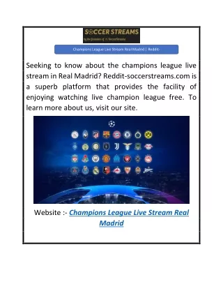 Champions League Live Stream Real Madrid  Reddit-soccerstreams.com