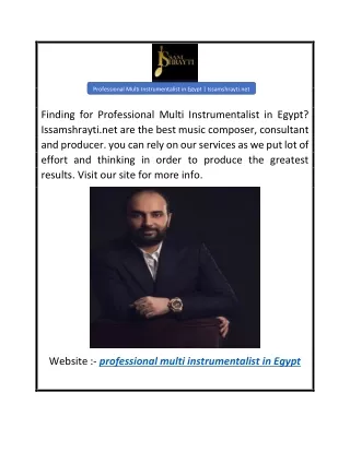 Professional Multi Instrumentalist in Egypt  Issamshrayti.net