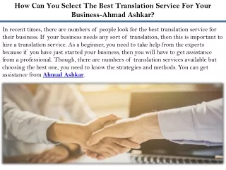 how can you select the best translation service