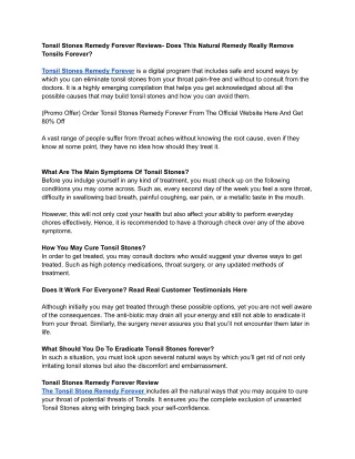 tonsil stones remedy forever reviews does this