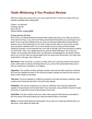 teeth whitening 4 you product review