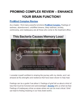 promind complex review enhance your brain function