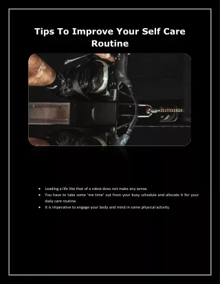 Tips To Improve Your Self Care Routine