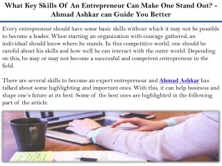 what key skills of an entrepreneur can make