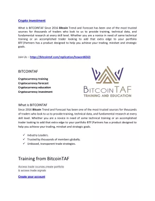 crypto investment what is bitcointaf since 2016