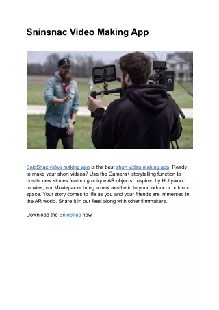Sninsnac Video Making App