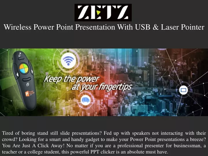 wireless power point presentation with usb laser