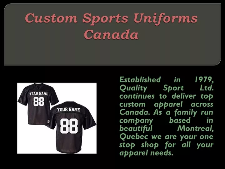 custom sports uniforms canada