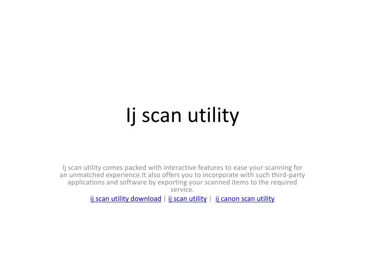 ij scan utility