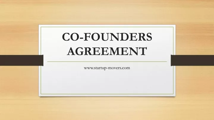 co founders agreement