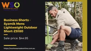Business Shorts - Syzmik Mens Lightweight Outdoor Short-ZS180