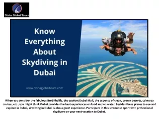Know Everything About Skydiving in Dubai