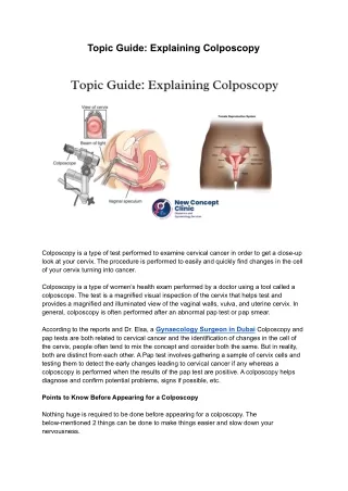 topic guide explaining colposcopy