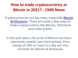 how to trade cryptocurrency or bitcoin in 2021 cmn news