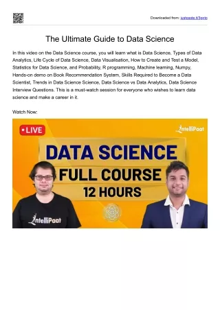 The Ultimate Guide to Data Science