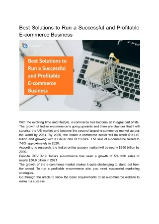 Best Solutions to Run a Successful and Profitable E-commerce Business